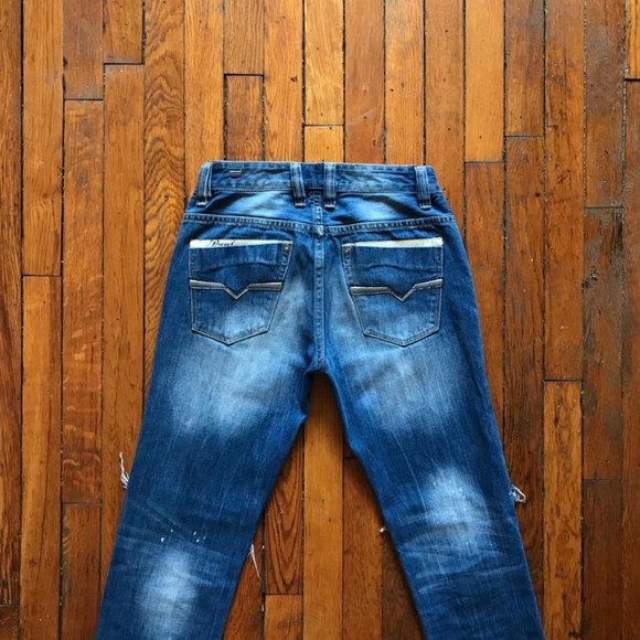Diesel Denim Division‎ Krooley Selvedge Women Distressed Ripped Knee Design Jean - Picture 3 of 4